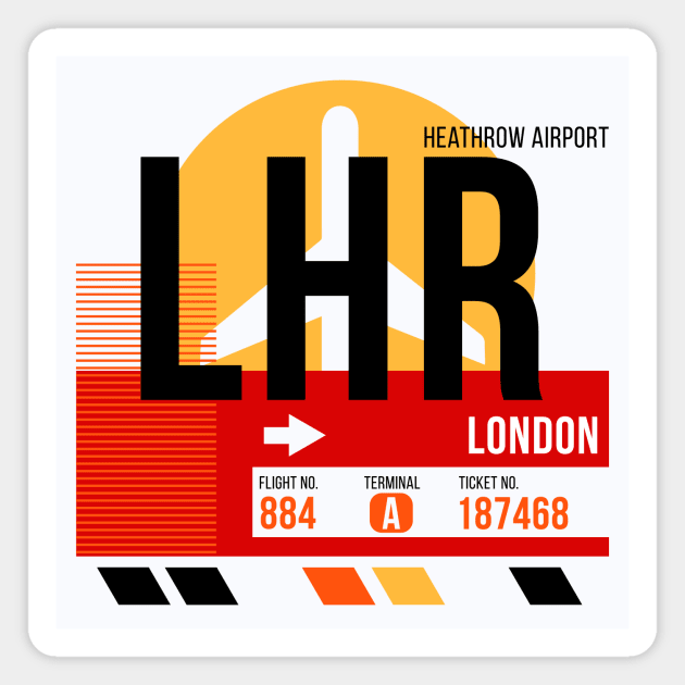 London Heathrow (LHR) Airport // Sunset Baggage Tag Magnet by Now Boarding